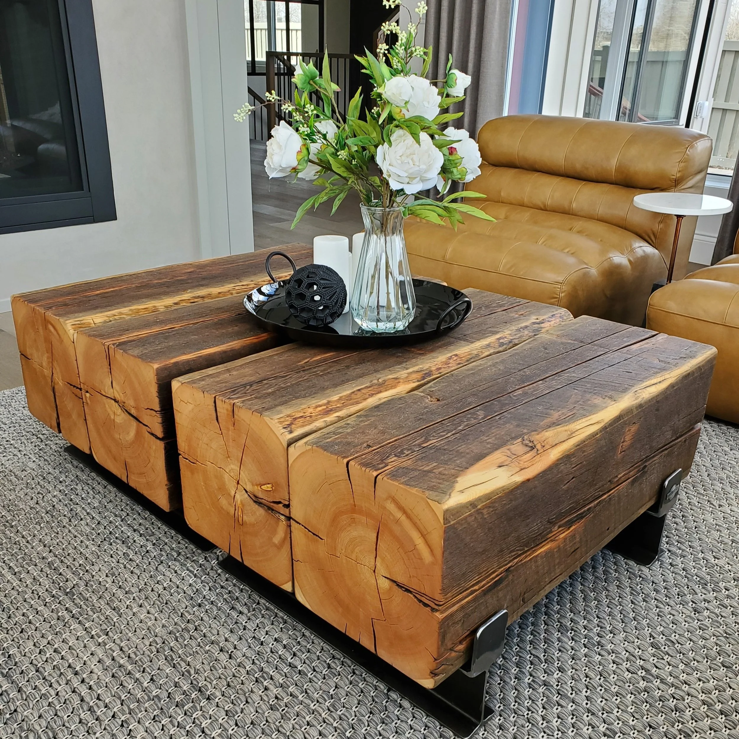 Natural timber coffee table deals